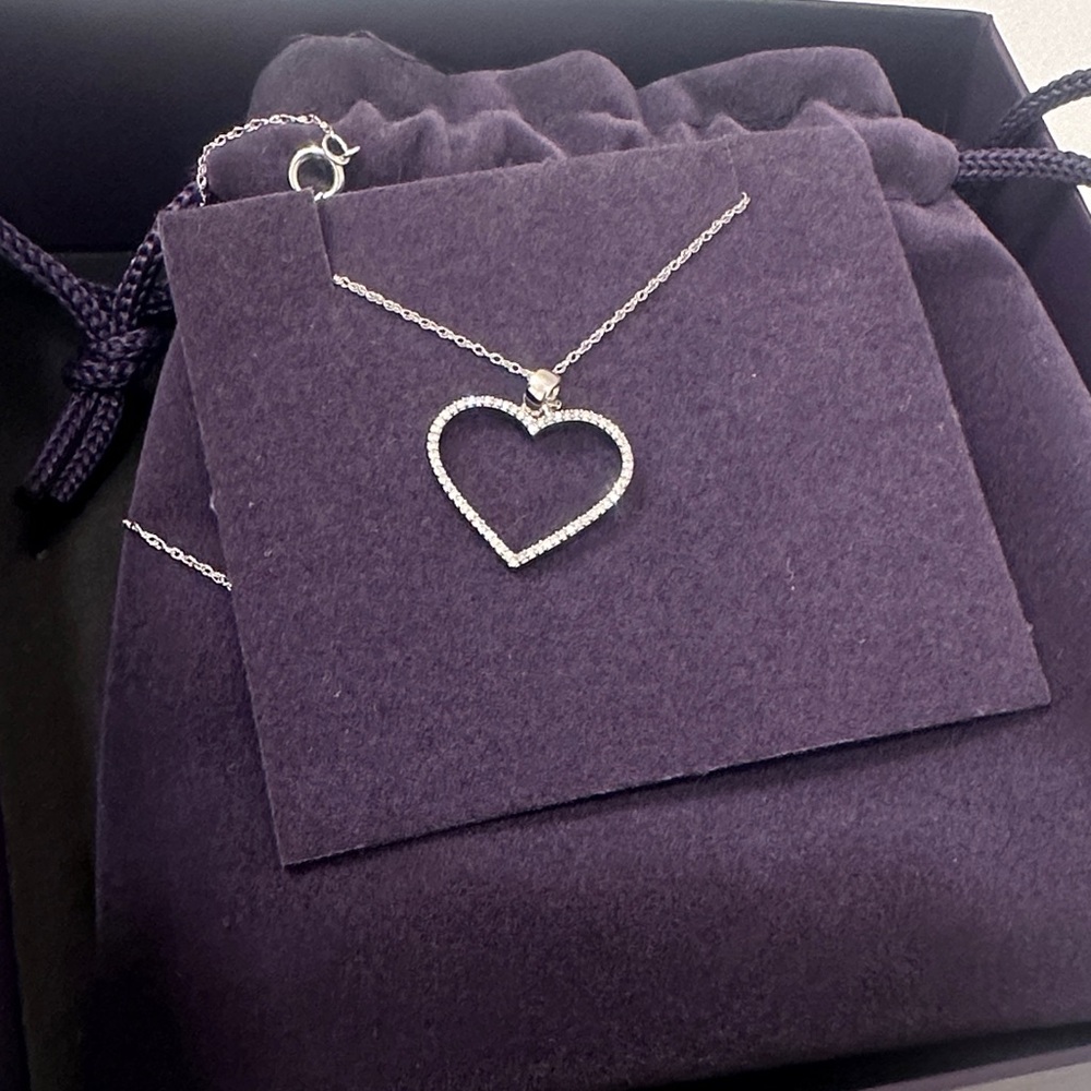 Silver Heart Pendant Necklace - Silver Heart Necklace